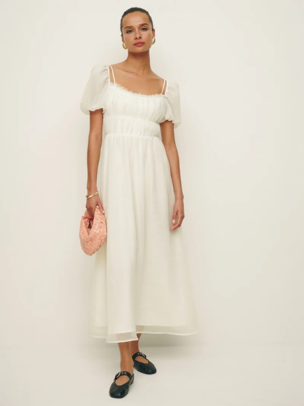 Reformation Mayme Dress in Ivory Lace Detail NWT Size 0